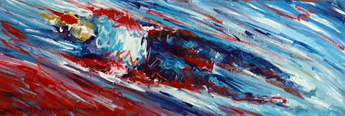 Luge winter sport painting