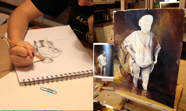 Teens Art Classes: Students learn step by step how to paint like the masters.